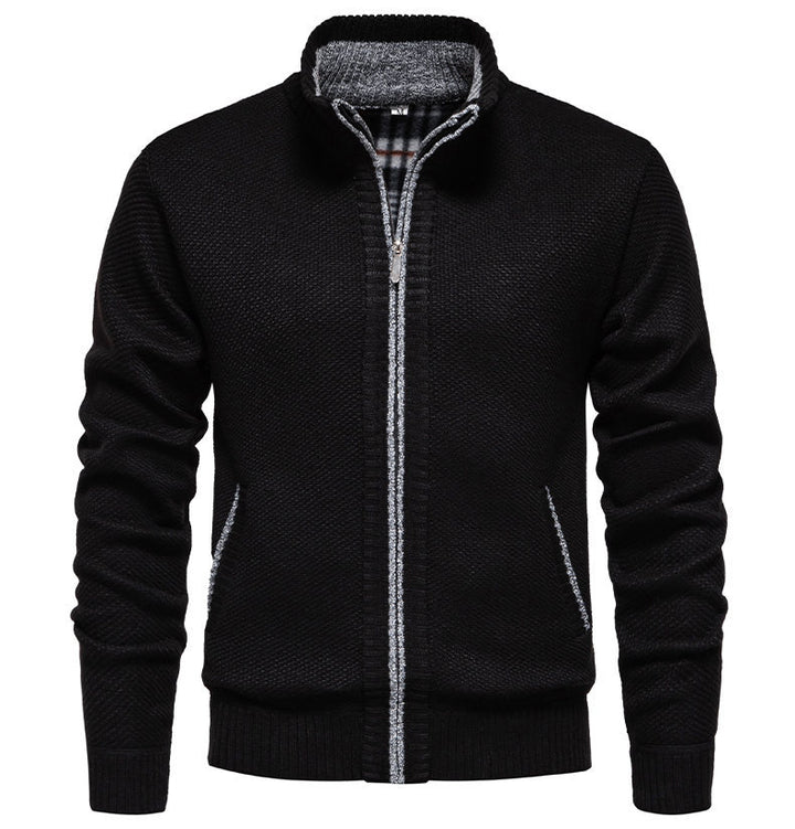 Herren sportliche Strickjacke mit Stehkragen Aliams