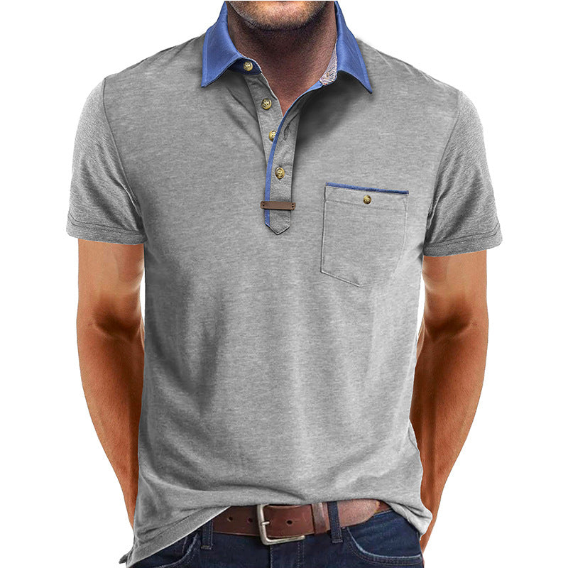Herren Poloshirt mit modischem Kragen und praktischer Brusttasche Aliams