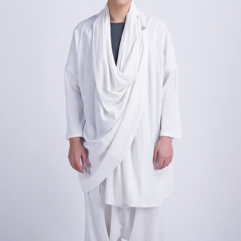Herren Überwurfjacke mit asymmetrischem Schnitt und dekorativen Details Aliams