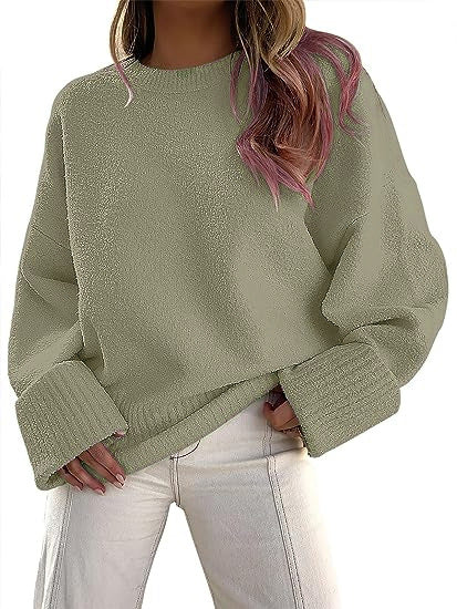 Damen gemütlicher Oversized Pullover mit strukturiertem Fleece Aliams