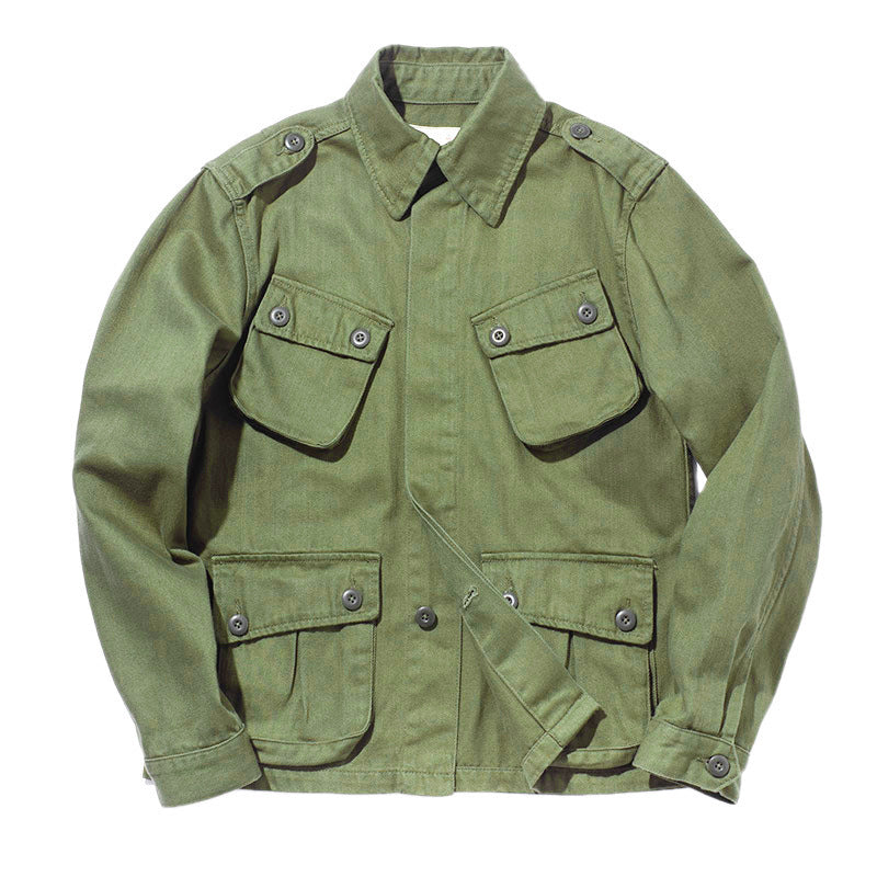 Herren Utility-Jacke mit großen aufgesetzten Taschen und strapazierfähigem Material Aliams