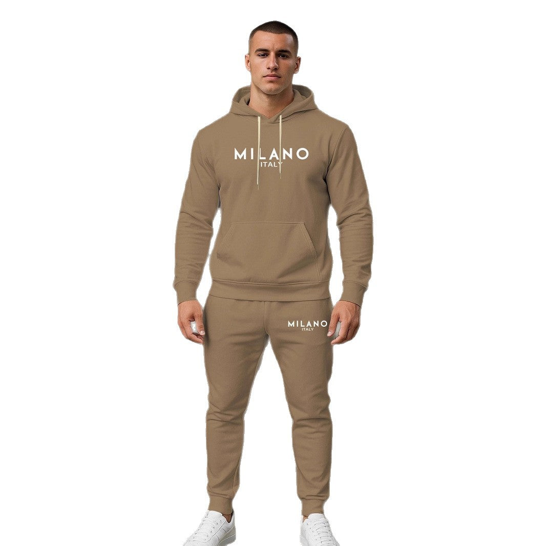 Herren Hoodie und Jogginghose Set mit stylischem Milano Print Aliams