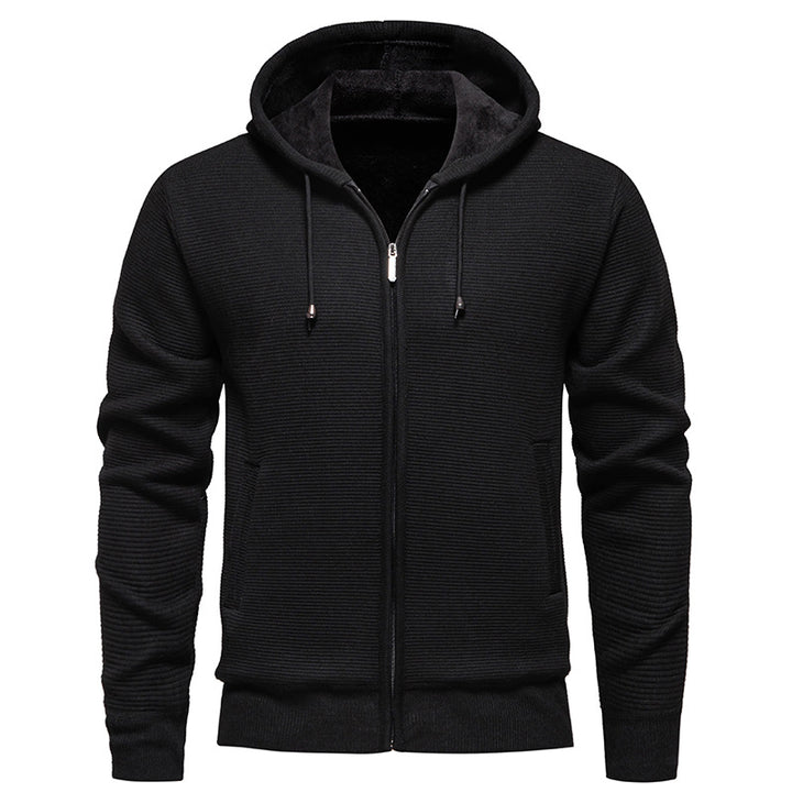 Herren sportliche Fleecejacke mit hohem Kragen und Reißverschluss Aliams