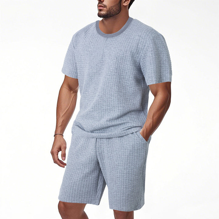 Herren bequemer Struktur-Shorts-Set Aliams