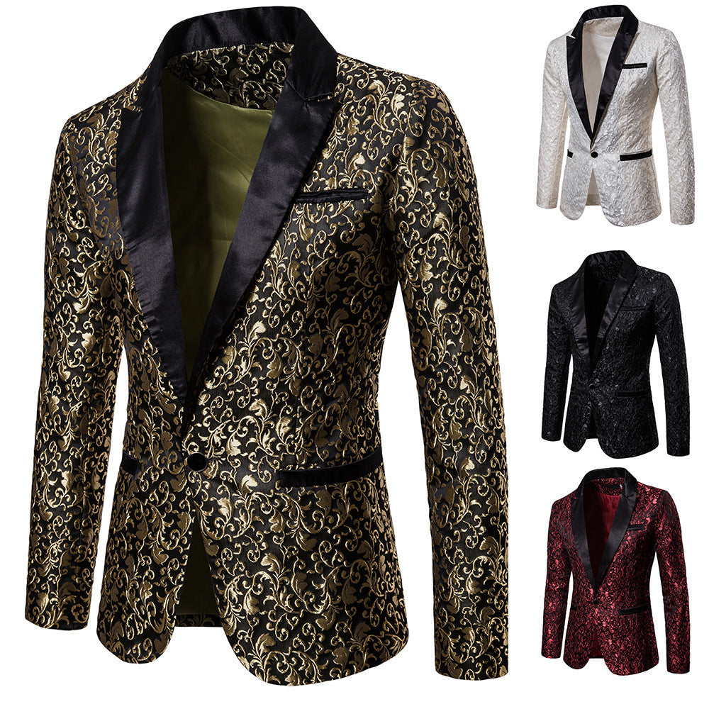 Herren eleganter Blazer mit floralen Mustern Aliams