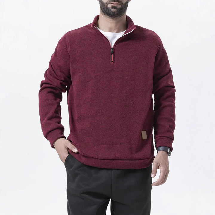 Herren Fleece-Pullover mit halbem Reißverschluss Aliams