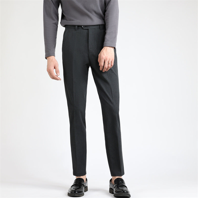 Herren elegante Anzughose mit schmalem Schnitt und feinem Muster Aliams