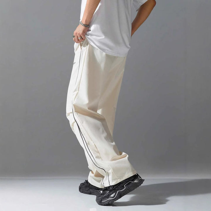 Herren Atmungsaktive Freizeithose mit seitlichem Streifen und elastischem Bund Aliams