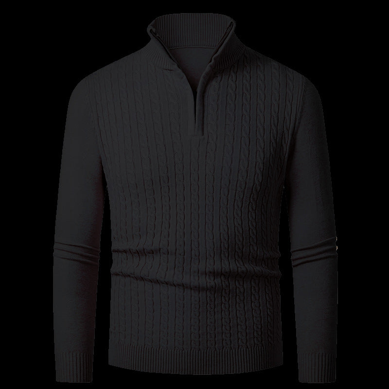 Herren Feinstrickpullover mit modischem Reißverschluss Aliams