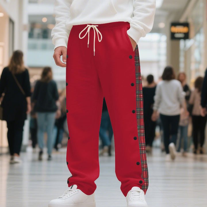 Herren geschnittene Jogginghose mit asymmetrischem Design und Knopfdetails Aliams