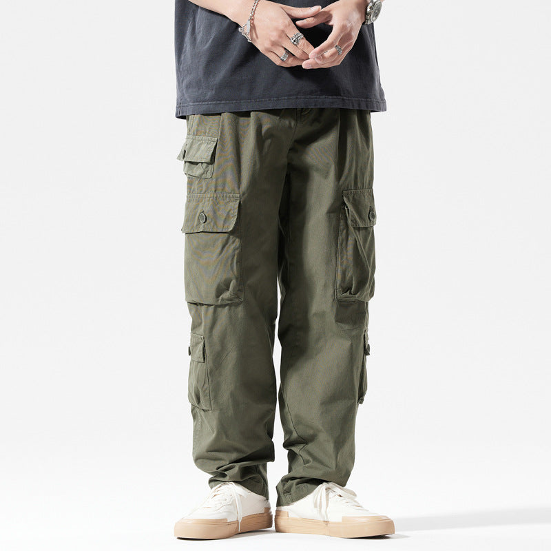 Herren Cargo-Hose mit mehreren Taschen und elastischem Bund Aliams