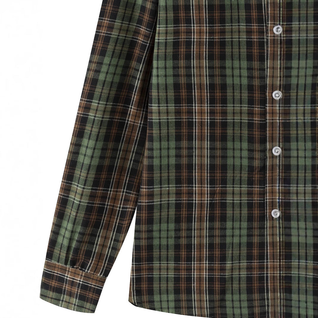 Herren klassisches kariertes Langarmhemd Aliams