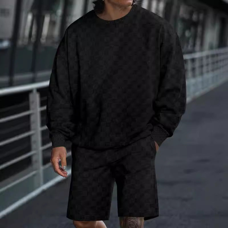 Herren Check-Design Freizeitanzug Aliams