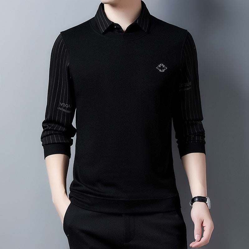 Herren elegantes Sweatshirt mit Hemdkragen Aliams