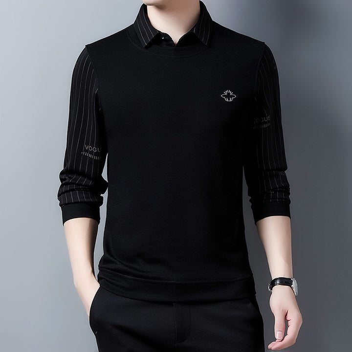 Herren elegantes Sweatshirt mit Hemdkragen Aliams