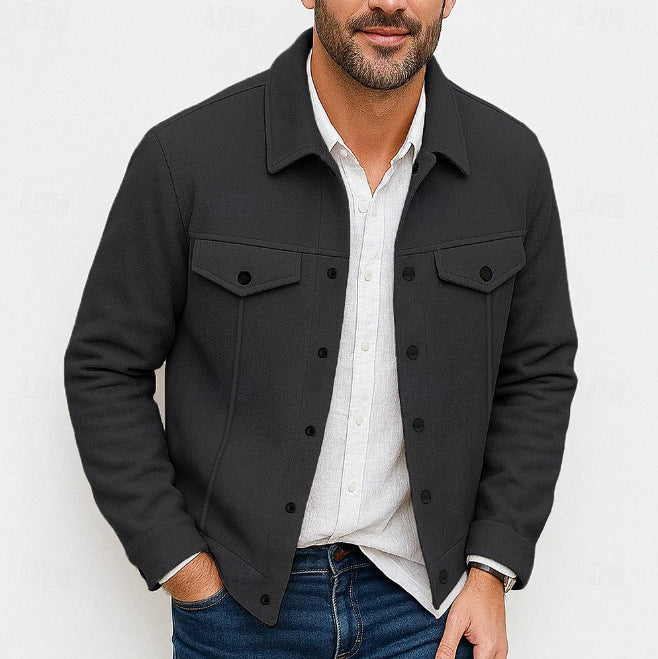 Herren stylische Utility-Jacke mit gepolsterten Taschen Aliams