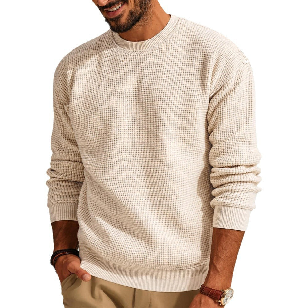 Herren Strukturierter Sweatshirt mit Rundhalsausschnitt Aliams