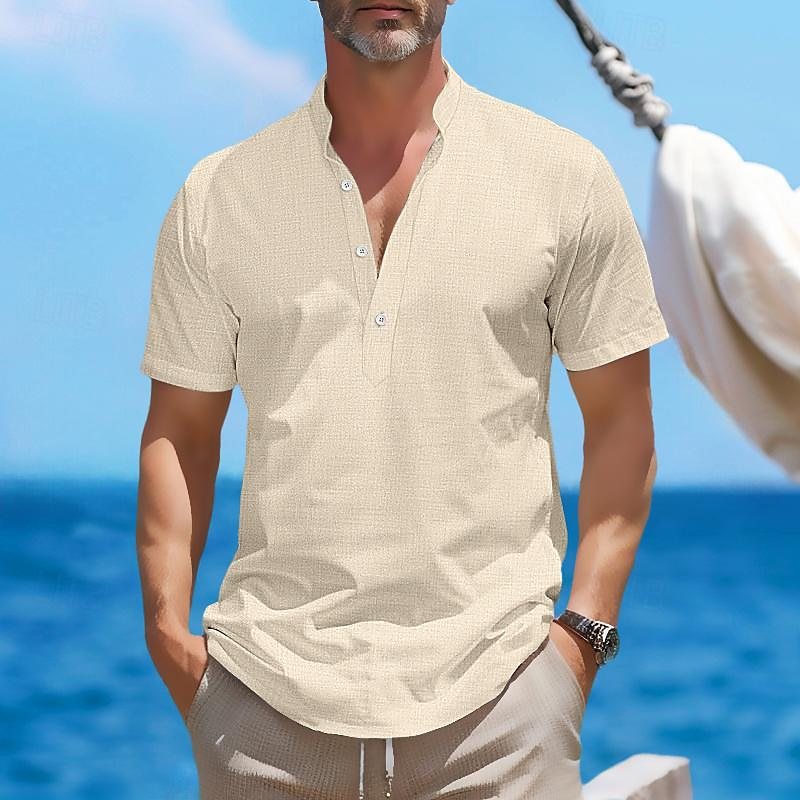 Herren kurzärmeliges strukturiertes Hemd Aliams