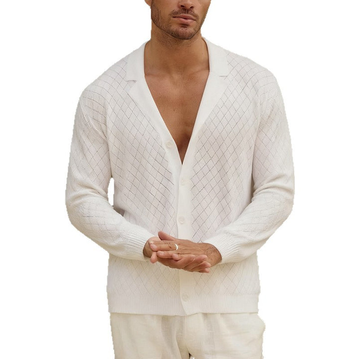 Herren elegante Strickjacke mit hochwertigem Muster Aliams