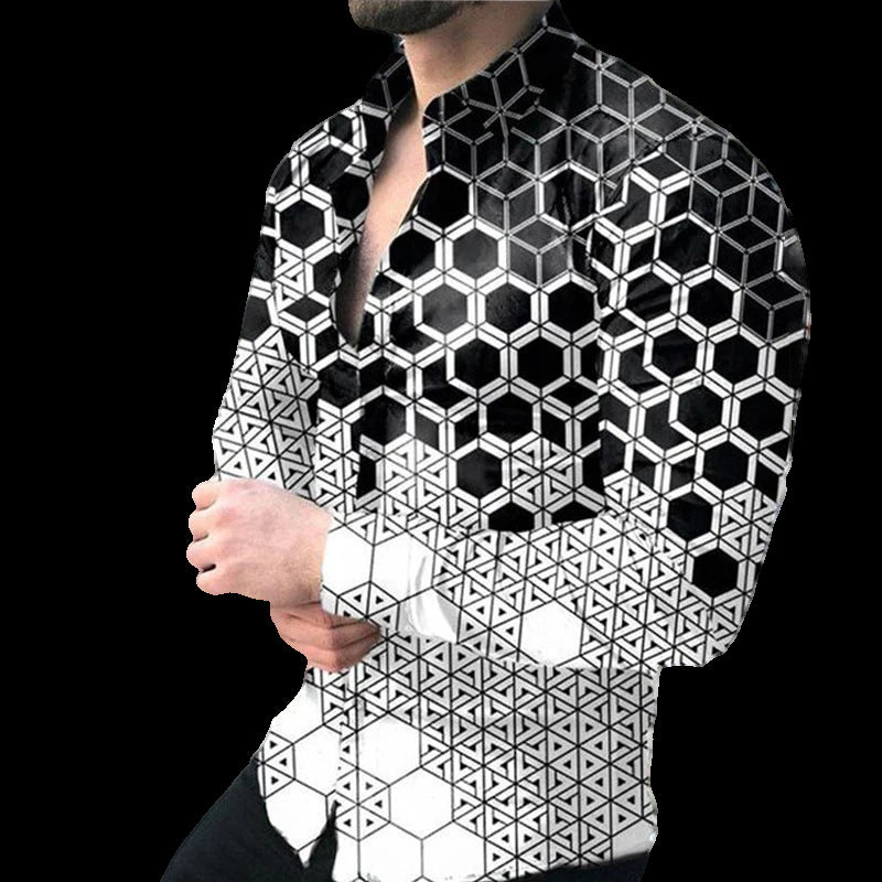 Herren Hemd mit auffälligem Punktmuster Aliams