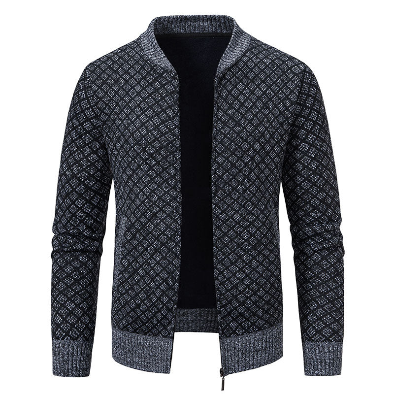Herren Urbaner Strickjacke mit asymmetrischem Reißverschluss, hohem Kragen und modernen Details Aliams