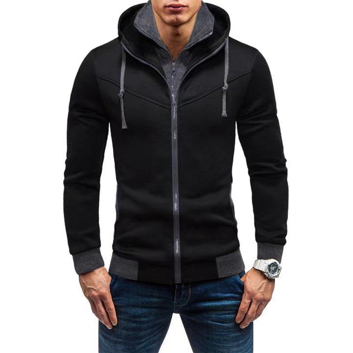 Herren körperbetonter Hoodie mit innovativem Reißverschluss-Design Aliams