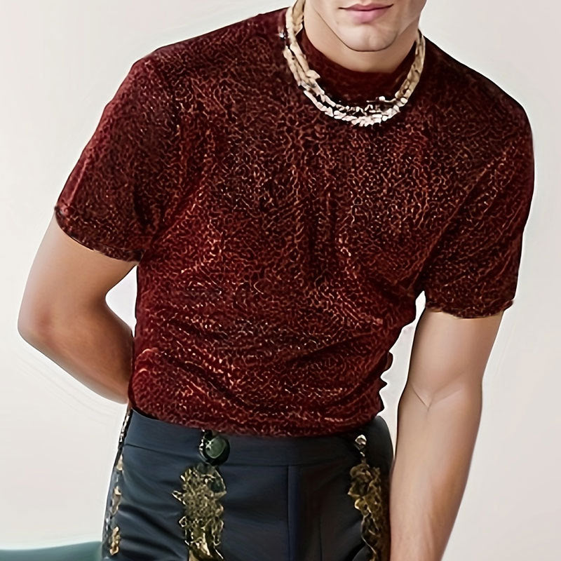 Herren Fitness-T-Shirt mit stylischem Leopardenmuster und atmungsaktiven Eigenschaften Aliams