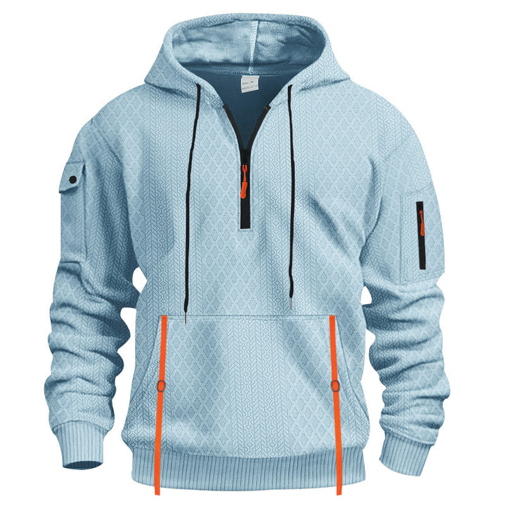 Herren sportlicher Kapuzenpullover mit Struktur und praktischen Taschen Aliams