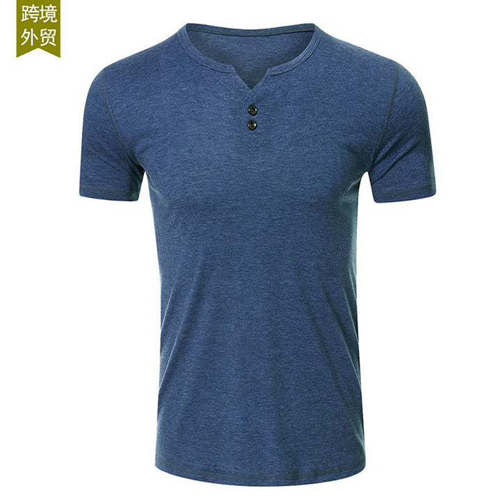 Herren Kurzarm Henley-T-Shirt mit modischem Knopfdesign und komfortablem Schnitt Aliams