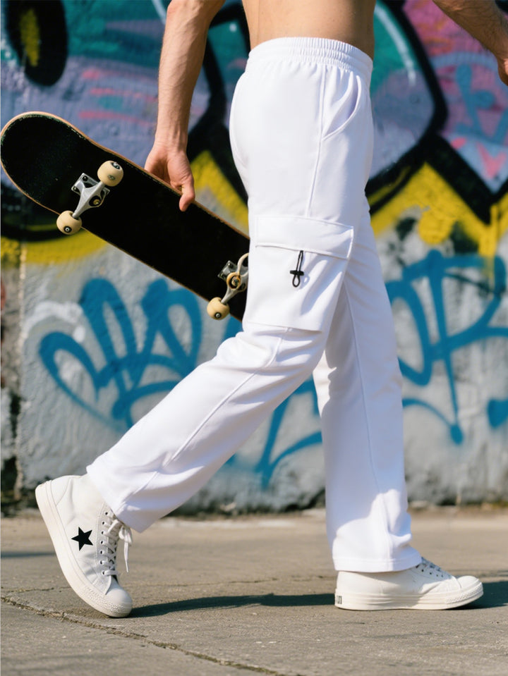 Herren Sportliche Cargo-Hose mit praktischen Taschen und elastischem Bund Aliams