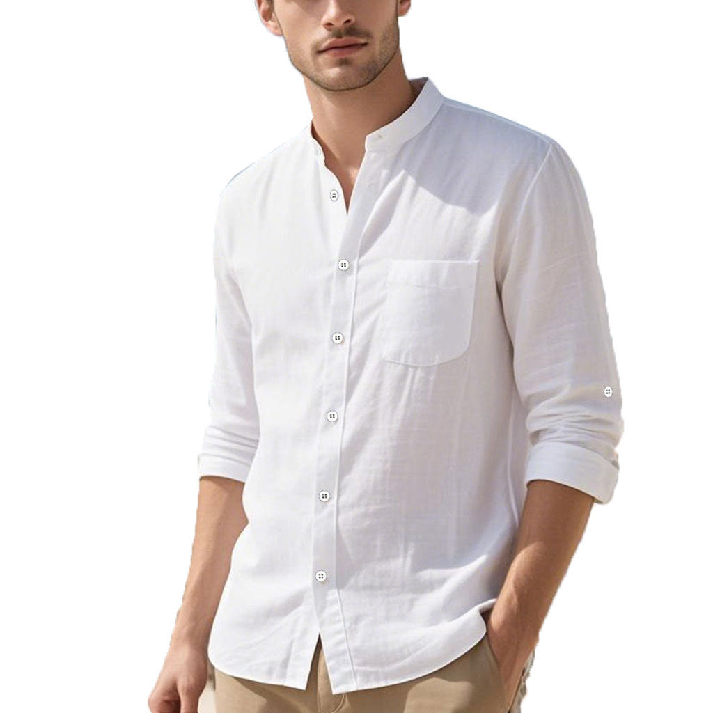 Herren Hemd im eleganten Henley-Stil mit strukturierter Baumwolle Aliams