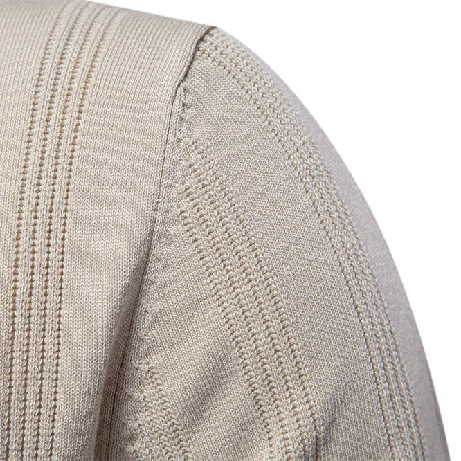 Herren Kurzarm Polo-Shirt mit strukturiertem Streifenmuster Aliams