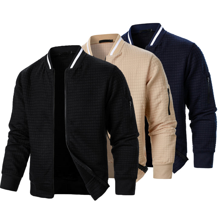 Herren gesteppte Bomberjacke mit funktionalen Reißverschlusstaschen Aliams