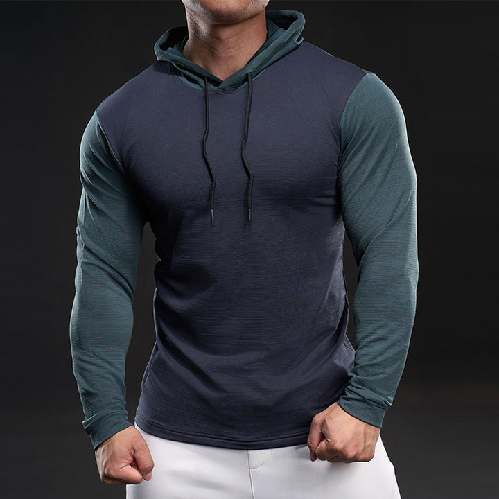 Herren atmungsaktives Langarm-Funktionsshirt mit Kapuze Aliams