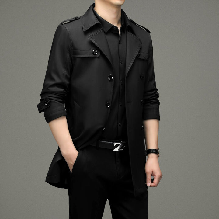 Herren eleganter Trenchcoat mit modischen Details Aliams