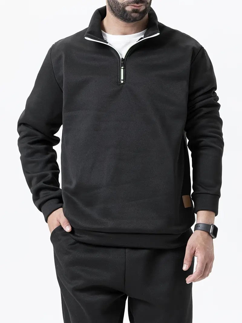 Herren Fleece-Pullover mit halbem Reißverschluss Aliams