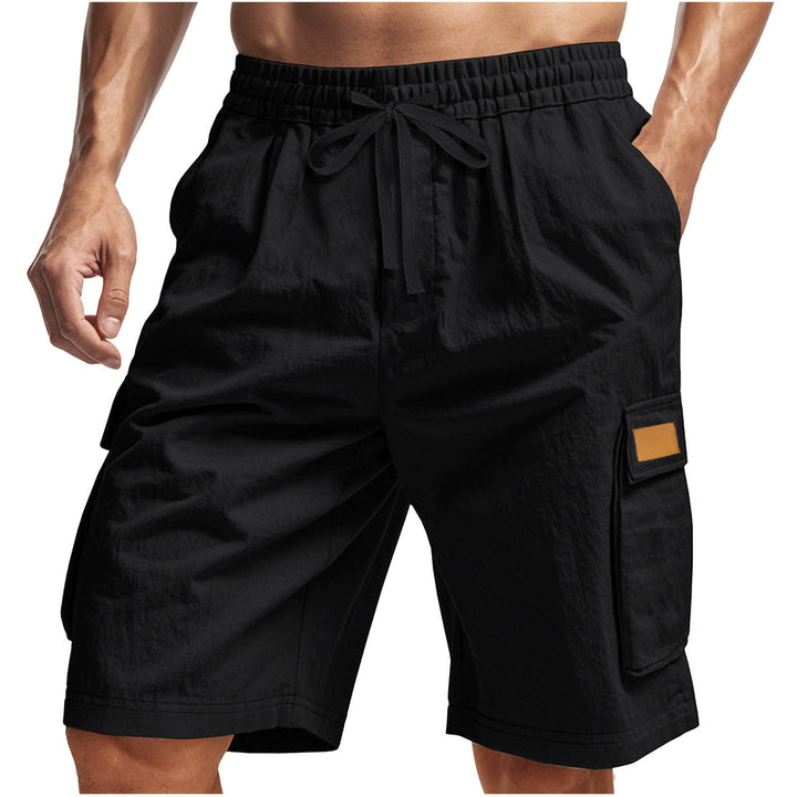Herren praktische Cargo-Shorts mit elastischem Bund und seitlichen Taschen Aliams