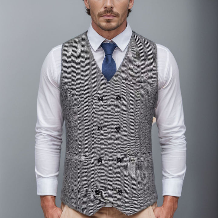 Herren stilvolle Weste im Hahnentrittmuster Aliams