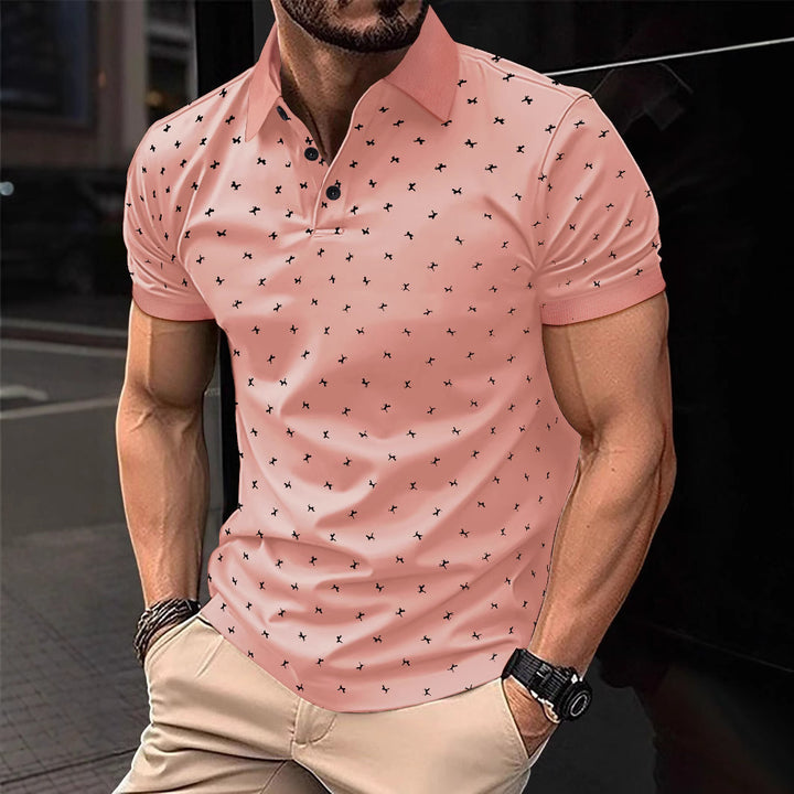 Herren Polohemd mit modernem floralem Design und hochwertiger Baumwollqualität Aliams