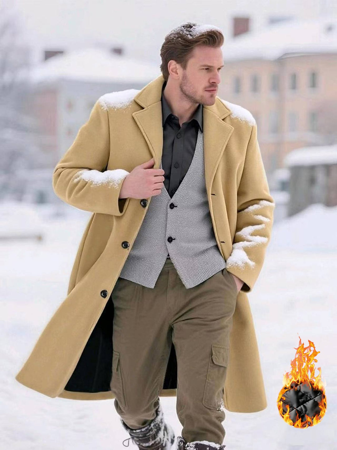 Herren klassischer Wollmantel Aliams