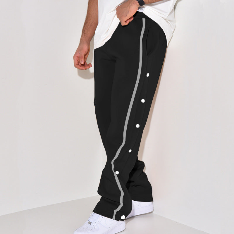 Herren Sportliche Jogginghose mit Druckknopf-Detail und seitlichen Taschen Aliams