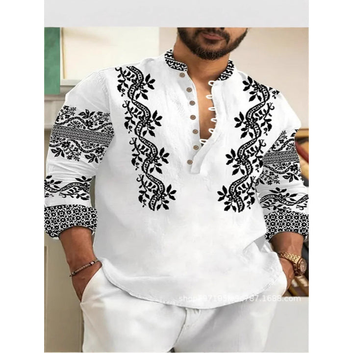Herren gesticktes lässiges Hemd mit Knopfleiste Aliams