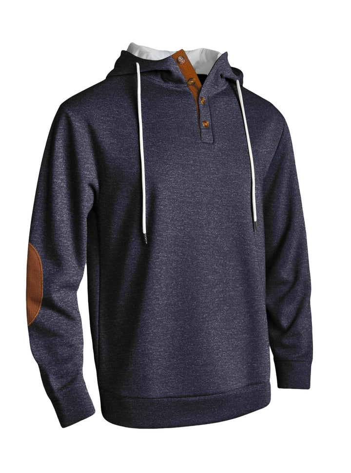 Herren Kapuzenpullover mit modischer Knopfleiste und strukturiertem Design Aliams