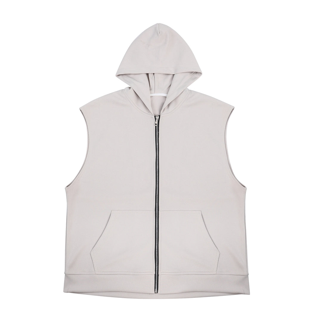 Herren ärmelloses Kapuzenshirt mit praktischen Taschen Aliams