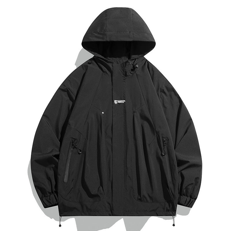 Unisex Funktionsjacke mit wasserabweisenden Eigenschaften und verstellbarem Kapuzenkragen Aliams
