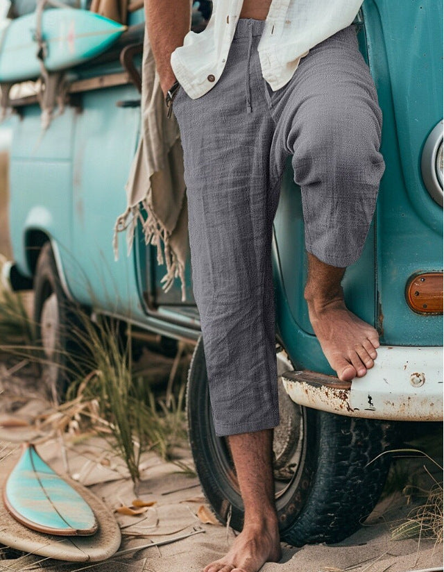 Herren Chino-Hosen mit lässigem Schnitt und elastischem Bund Aliams