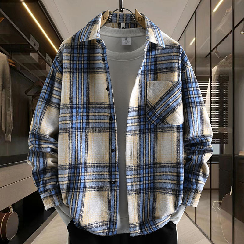 Herren Karierter Shirtjacke Aliams