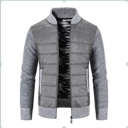 Herren Casual Übergangsjacke mit gestepptem Design und Strickdetails Aliams