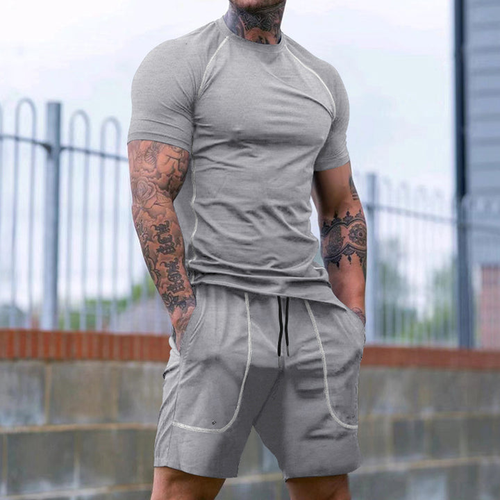 Herren Sportliches Kurzarm-Set aus atmungsaktivem Funktionsmaterial mit elastischem Bund Aliams