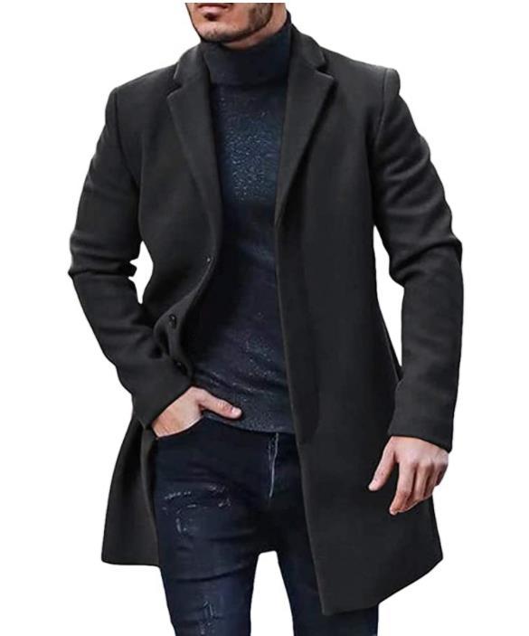 Herren eleganter Wollmantel mit zeitloser Silhouette und klassischem Revers Aliams